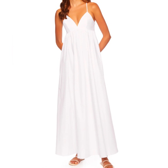 NWT Susana Monaco Poplin String V Maxi Dress Size S - Picture 3 of 9